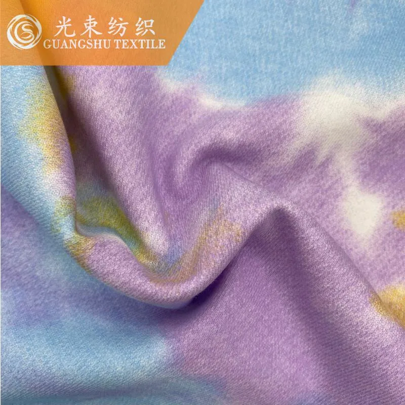 Cotton Polyester Digital Print Knitted Terry Fabric for Hoddies