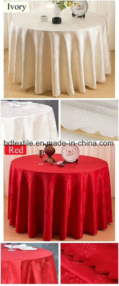 132 Inches Jacquard Damask Round Table Cloth